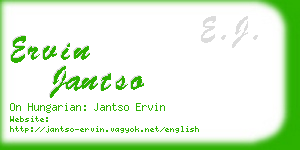 ervin jantso business card